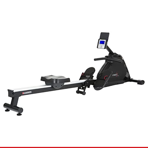HAMMER Rudergerät Cobra XTR Plus II - Klappbare Rudermaschine mit innovativem Trainingscomputer, Rudergerät für zuhause bis 130kg, 20 Trainingsprogramme mit 4 Herzfrequenz-Programme