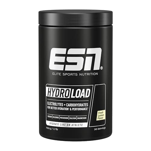 Schwarze ESN HydroLoad Pulverdose, 750 g, Fresh Lemon Flavor, vor weißem Hintergrund