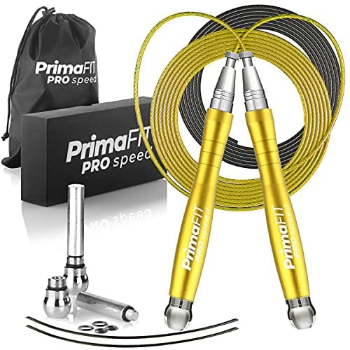 PrimaFIT Springseil Erwachsene Fitness Seilspringen mit Gewichten Boxen