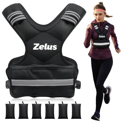 ZELUS Gewichtsweste für Herren & Frauen, Verstellbare Weighted Vest mit 6 Eisensand-Gewichten für Muskelaufbau, Cardio, Krafttraining & Home Gym (5-9 kg)